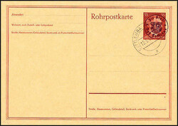 55 Pfg. Hitler-Rohrpostkarte (DR RP 26) mit Handstempel-Überdruck, ...