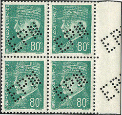 Nancy, 80 C. grün, 4er-Block vom Bogenrand tadellos **, rückseitig ...