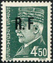 Poitiers, Freimarken 1944 komplett postfrisch, lediglich Nr. 45 (2 Fr ...