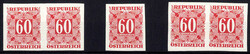 60 G. Ziffern 1949, 9 Werte ungezähnt incl. 2 waagerechten Paaren u. ...