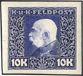 Freimarken 1915, 24 Werte (ohne 80/90 H. u. 4 K.) ungezähnt, ...