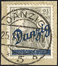 2 1/2 Pfg. Kleiner Innendienst 1920 auf herrlichem Luxus-$ mit echter ...