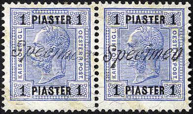 Freimarken 1903 in waagerechten Paaren, je mit Aufdruck "Specimen", ...