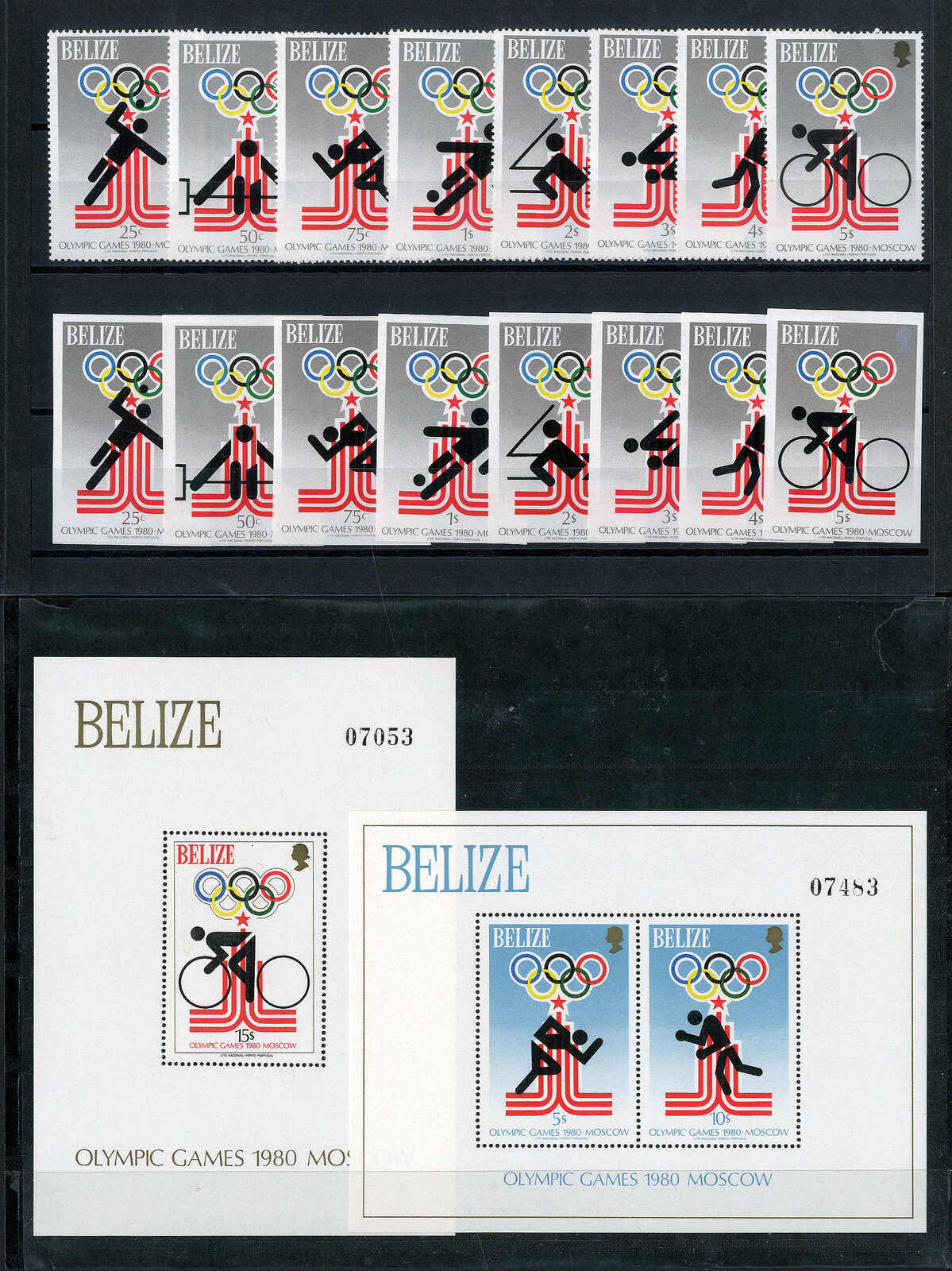 Olympische Sommer- u. Winterspiele 1980 gezähnt u. geschnitten ...