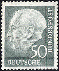 50 Pfg. Heuss 1954, 30 Werte, alle unterschiedlich, teils **, teils ...
