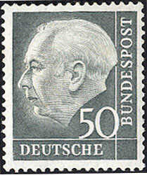 50 Pfg. Heuss 1954, 30 Werte, alle unterschiedlich, teils **, teils ...