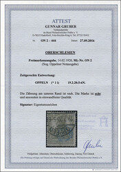 2 1/2 Pfg. Germania 1920 mit blauem Handstempel-Aufdruck "C.I.H.S.", ...
