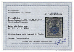 15 Pfg. Germania 1920 mit blauem Handstempel-Aufdruck "C.I.H.S.", ...