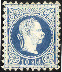 10 S. blau 1876, feiner Druck tadellos ungebraucht mit minimalen ...