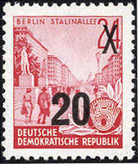 20 auf 24 Pfg. 5-Jahrplan 1954, bräunlichkarmin, Neuauflage der ...