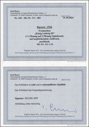 2 1/2 + 2 Pfg. Ludwig III mit kopfstehendem Aufdruck tadellos ** ...