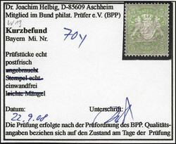 5 Mk. Wappen 1900 auf y-Papier tadellos **, Kurzbefund Helbig ...