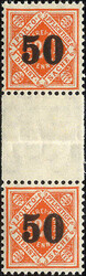 Ziffern 1923 in senkrechten Zwischenstegpaaren (typische Falte durch ...