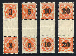 Ziffern 1923 in senkrechten Zwischenstegpaaren (typische Falte durch ...