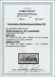 30 Kop. auf 15 Kop. Briefmarkenausstellung 1933 mit seltenem ...