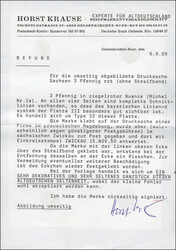 3 Pfg. ziegelrot, Platte III, Type 12 allseits breitrandig mit an ...
