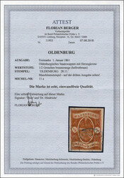 1/2 Gr. braunorange farbfrisch allseits breit gerandet sauber # K2 ...