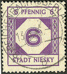 6 Pfg. braunviolett zentrisch # Pracht, geprüft Ströh. Mi. 200,- ...