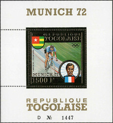 Olymp.Spiele 1972, Medaillengewinner gezähnt sowie die Blockausgaben ...