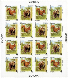 Tiere 1999, unverausgabte Serie im Kleinbogen gezähnt u. geschnitten ...