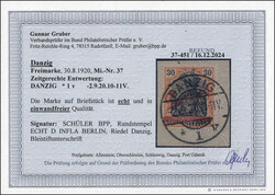 30 Pfg. kleiner Innendienst 1920 auf herrlichen, ideal zentrichen u. ...