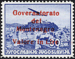Flugpostaufdrucke 1942 "Govematorato del Montenegro Valore in Lire" ...