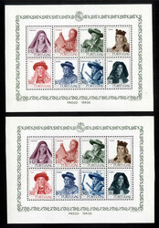 Volkstrachten-Block 1947, 3 Exemplare mit Ordnungs-Nr. 3 - 5, ...