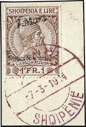 Ankunft des Königs 1914 auf herrlichen Luxus-Briefstücken mit teils ...