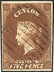 5 P. braun, allseits breit gerandet, sehr farbfrisch, sauber ...