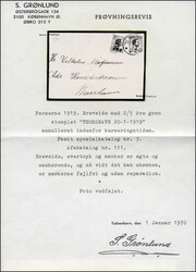 2 Ö. auf 50 Ö. hellgrün 1919 mit Dänemark 5 Ö. auf grossem $ von ...