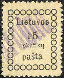 15 Sk. Vilnaer Ausgabe I, Feld 8, tadellos # mit L1 "Grodno"