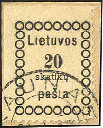 20 Sk. Vilnaer Ausgabe II mit seltenem PF "fehlendes t in pasta", ...