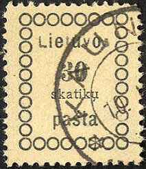 30 Sk. Vilnaer Ausgabe II in seltener Type III "kopfstehendes n mit ...