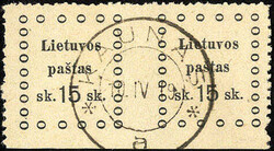15 Sk. Kaunas-Ausgabe III im waagerechten Paar vom Unterrand, ...