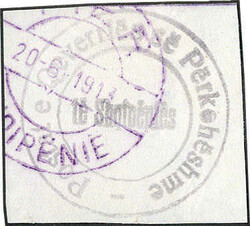 1 Pia. schwarz, 4eckig geschnitten, auf gestreiftem (leichter ...