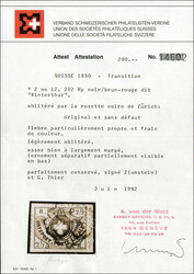 2 1/2 Rp. Winterthur 1850, farbfrisch, allseits breitrandig, unten ...