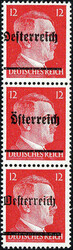 Scheibbs, 6, 12 Pfg. Hitler im senkrechten 3er-Streifen mit jeweils ...