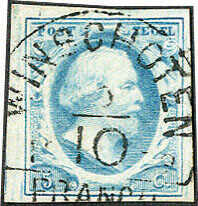 5 C. Freimarken 1852, allseits voll-/breitrandig geschnitten, ...