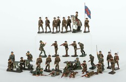 Konvolut Soldaten meist Leyla u. a., Masse bemalt, 34 Stk., Konvolut ...