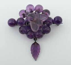 Brosche mit Amethyst & Insekt Idar-Oberstein, um 1880, Metall ...