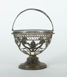 Korbschale 19. Jh., Silber (säuregeprüft), ca. 210 g, runder ...