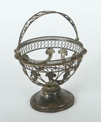 Korbschale 19. Jh., Silber (säuregeprüft), ca. 210 g, runder ...