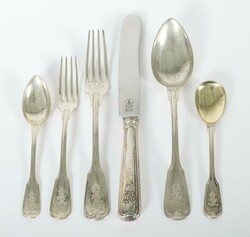 6 Besteckteile Bruckmann & Söhne, Heilbronn, dat. (18)98, Silber 800 ...