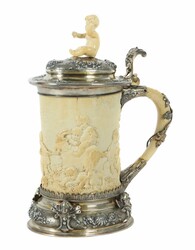 Grosser Historismus-Elfenbeinhumpen Weinranck & Schmidt, Hanau, um ...