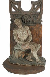 Bildhauer des 19. Jh. ''Schmerzensmann'', Ton, farbig gefasst, ...