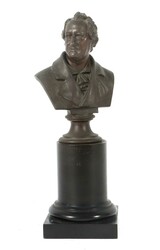 Bildhauer des 19. Jh. ''Goethe-Büste'', Metallguss bronzefarben ...