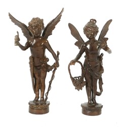 Bildhauer des 19./20. Jh. ''Amor'' und ''Psyche'', Bronze patiniert, ...