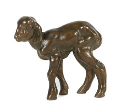Bildhauer des 19./20. Jh. ''Lamm'', Bronze, patiniert, vollplastische ...