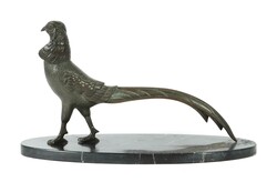 Bildhauer des 19./20. Jh. ''Fasan'', Bronze patiniert, vollplastische ...