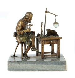 Bildhauer des 19./20. Jh ''Schuhmacher'', Bronze patiniert, tlw. ...